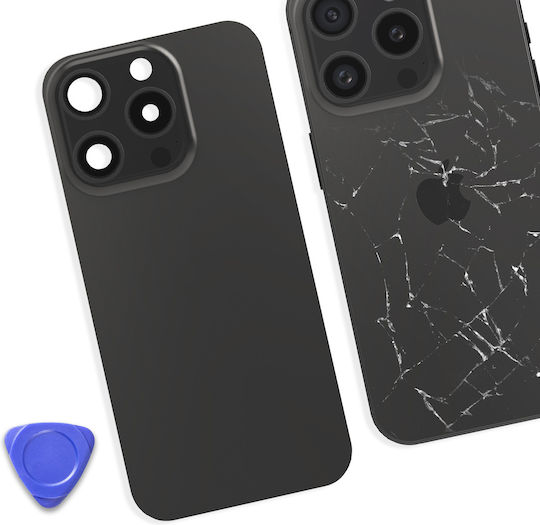 Clappio Κапак за замяна на батерията Черен за Apple iPhone 15 Pro