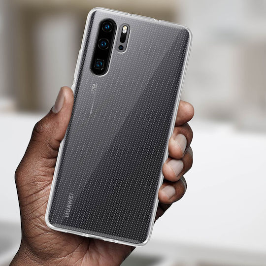 Силиконов калъф гланцов и матов заден капак Huawei P30 Pro – Прозрачен