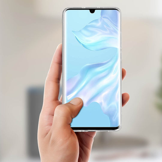 Силиконов калъф гланцов и матов заден капак Huawei P30 Pro – Прозрачен