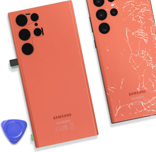 Clappio Batterieabdeckung Rot für Galaxy S22 Ultra