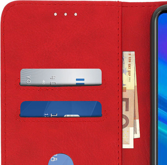Флип калъф портфейл магнитна стойка Huawei P Smart Z Y9 Prime 2019 червен