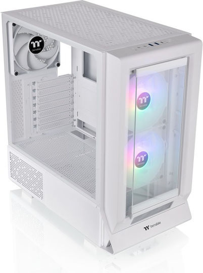 Thermaltake Ceres 350 MX Gaming Midi Tower Computer Case with Window Panel and RGB Lighting Snow White