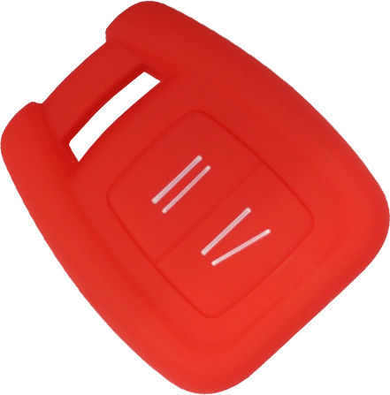 Car Key Cover Case made of with 2 Buttons for Opel in Red Color