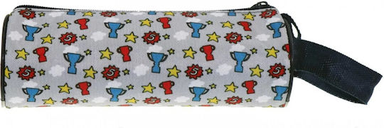 School Pencil Case Round Grey Stars Must 000579561