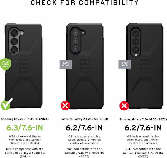 UAG Civilian Umschlag Rückseite Kunststoff / Silikon Schwarz (Galaxy Z Fold6)