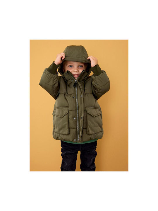 Name It Kids Coat with Hood Olive Night It-