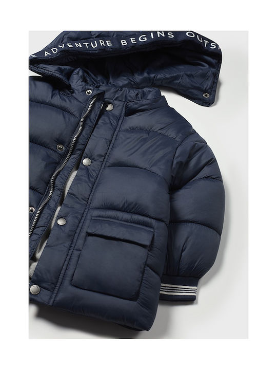 Mayoral Kids Casual Jacket with Hood Navy Blue