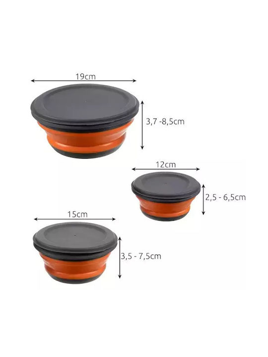 Ruhhy Silicone Lunch Box Gray 19x19cm 3pcs