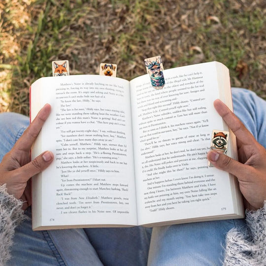 Wooden Bookmarks Cozywood Booklovers Set of 4 Pcs Bkn312 Cozywood