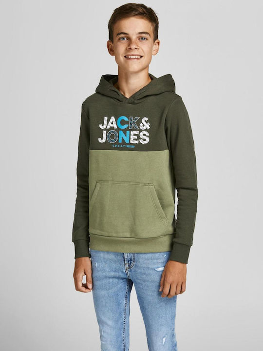 Kids Sweatshirt with Hood and Pockets Green