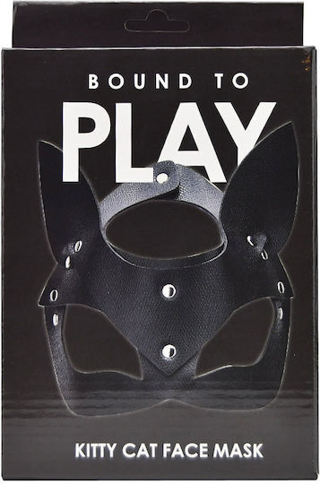 Bound to Please Play Kitty Cat BDSM Mask in Black Color