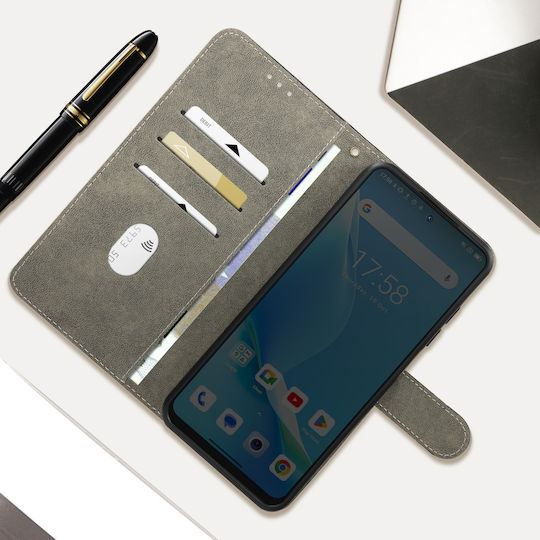 Калъф тип фолио Avizar за Blackview A96 с ефект на четка и портфейл, черен