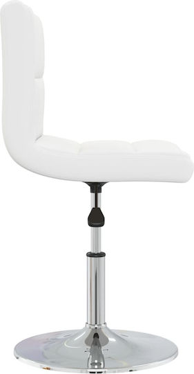 Barhocker mit Rückenlehne und verstellbarer Höhe Weiß 40 x 43 x 71–85,5 cm