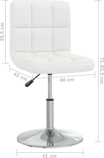Barhocker mit Rückenlehne und verstellbarer Höhe Weiß 40 x 43 x 71–85,5 cm