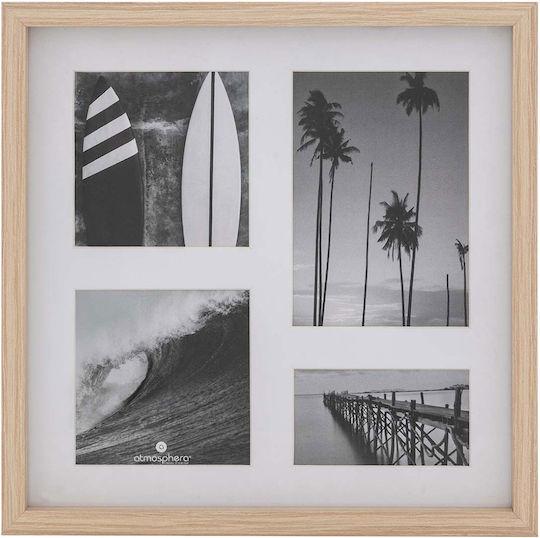 Atmosphera Erin Multi Wall Picture Frame 8 Photos Wooden With Beige Frame 5 Pieces