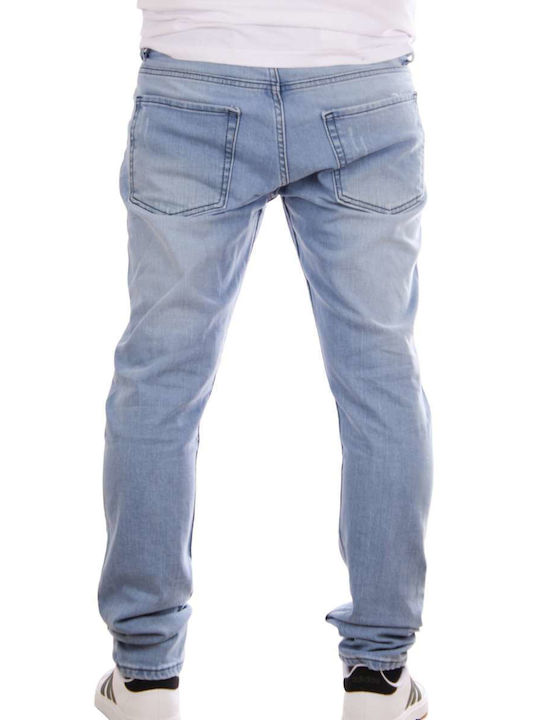 JEANS DE COTN SENIOR PENTRU BĂRBAȚI SLIM FIT SNRJ520-BLUE Albastru