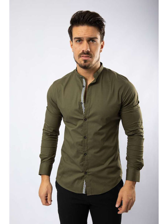 SENIOR MEN’S SLIM FIT COTTON SHIRT SNRSH23/10 KHAKI Χακί