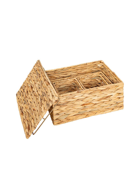 Atmosphera Storage Basket Wicker with Lid 4pcs