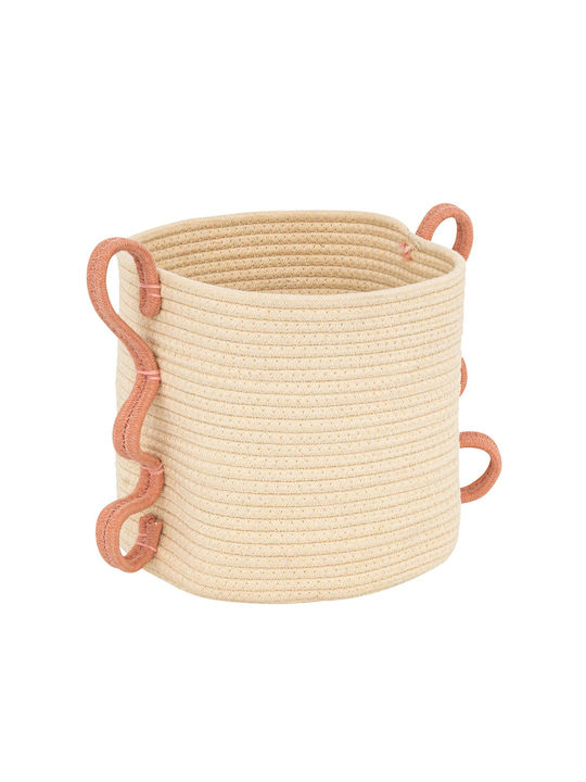 Storage Basket Fabric Beige 1pcs