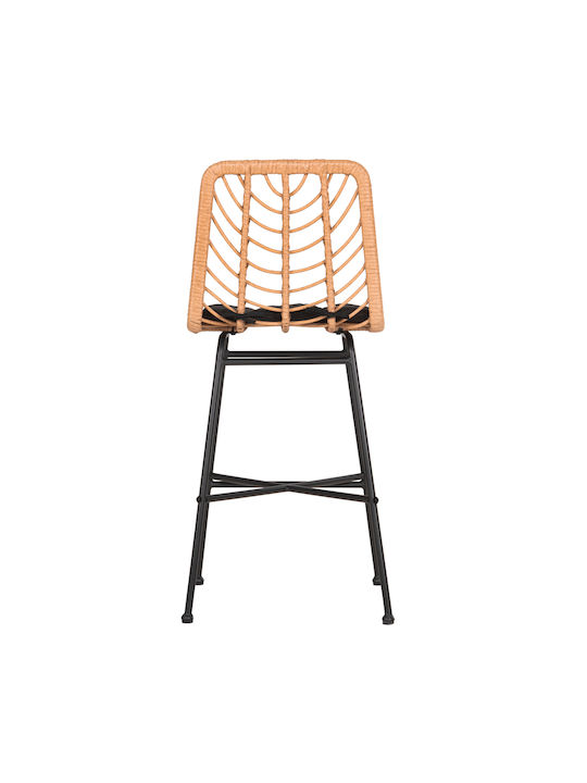 Scaun Rafturi și dulapuri pentru vin de Grădină Rattan Gerald cu pernă Black, Beige 1buc 47x47x101cm