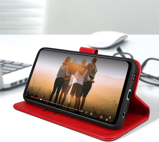 Folio Case Oppo A76 A96 Wallet Function Stand Red