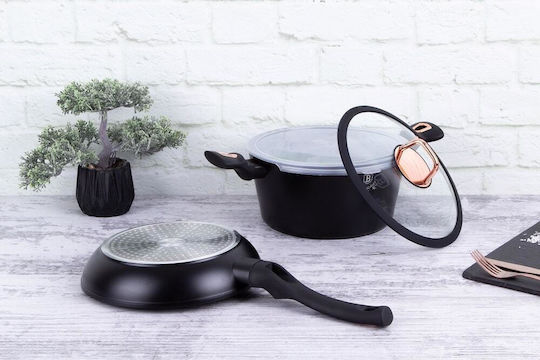 Berlinger Haus Black Rose Collection Комплект Съдове За Готвене От Алуминий С Вътрешно Покритие От Камък 2 Части