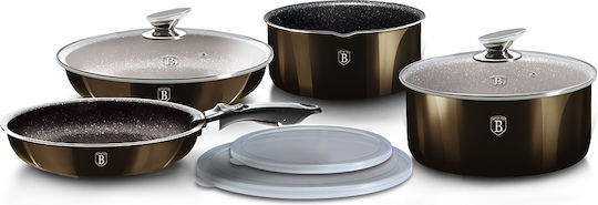 Set de Oale Berlinger Haus din Aluminiu Negru Strălucitor 9 Piese