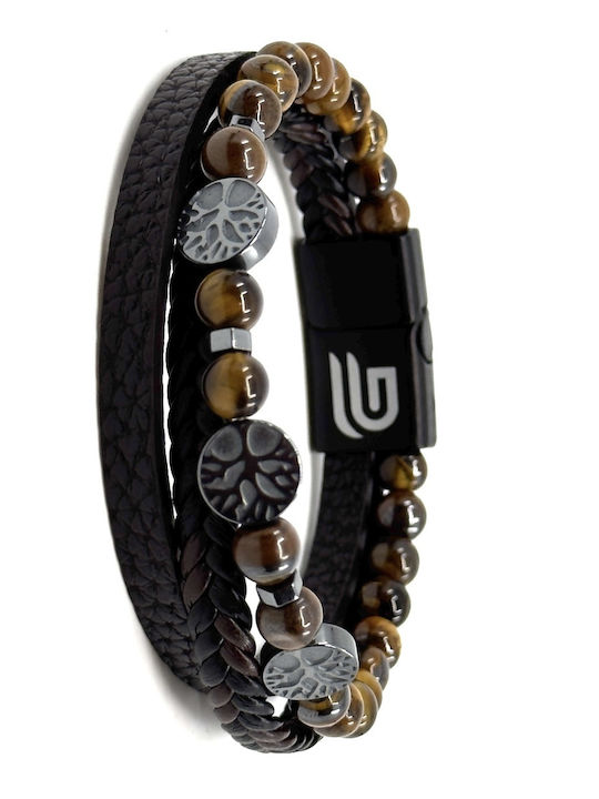 Legend Accessories Men's Leather Bracelet 21cm