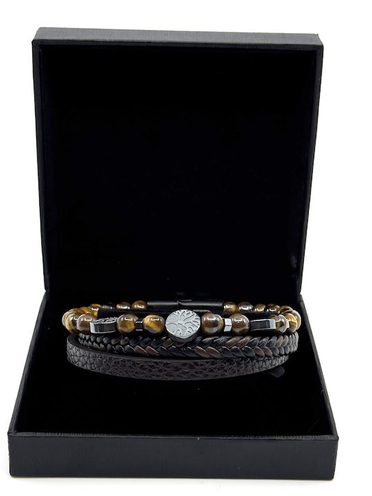 Legend Accessories Men's Leather Bracelet 21cm