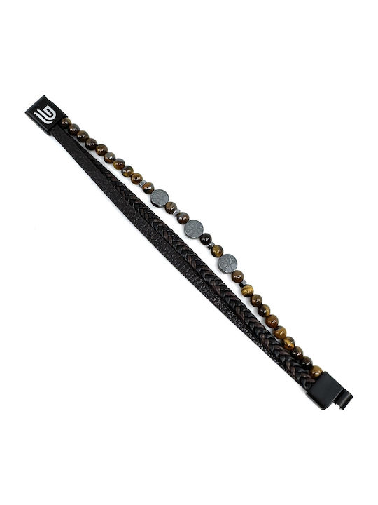 Legend Accessories Men's Leather Bracelet 21cm