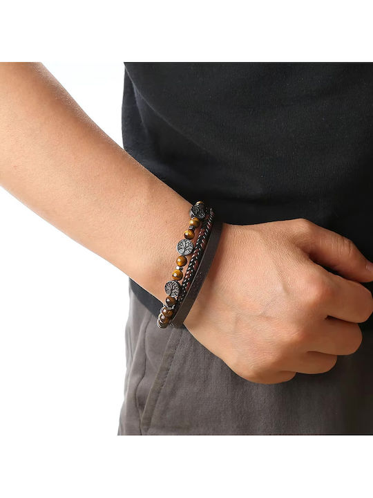 Legend Accessories Men's Leather Bracelet 21cm