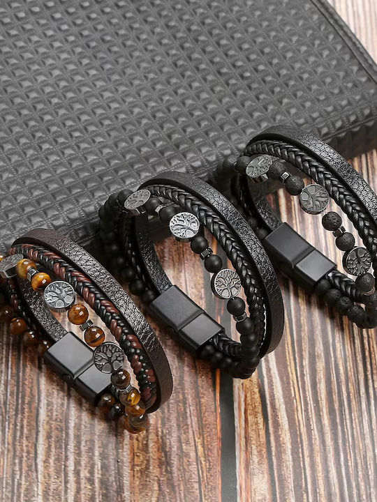 Legend Accessories Men's Leather Bracelet 21cm