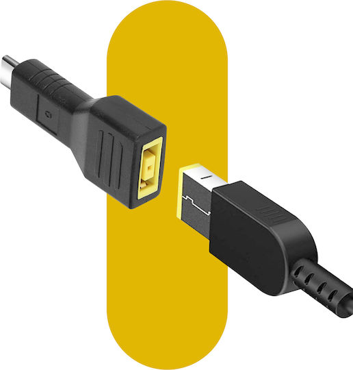 Lenovo Square Plug To Usb-c Charging Adapter Black