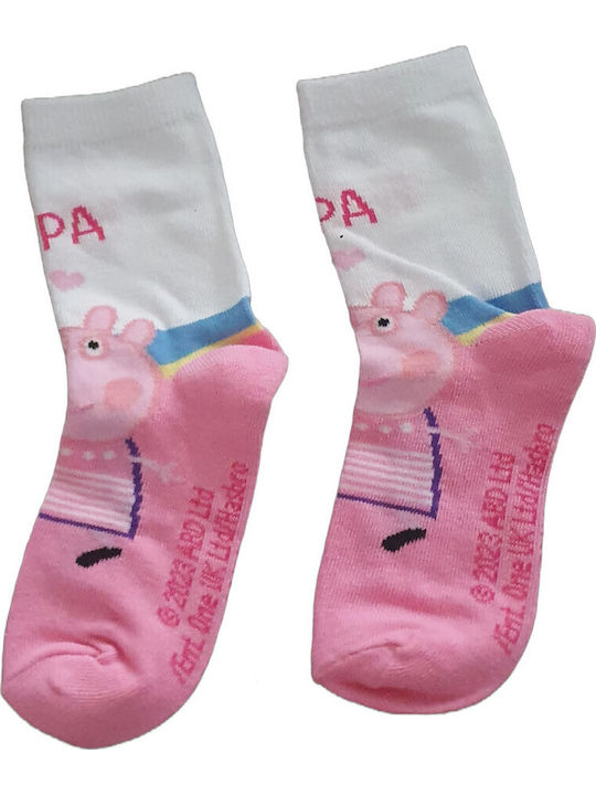Peppa Pig Παιδικές Κάλτσες White Pink