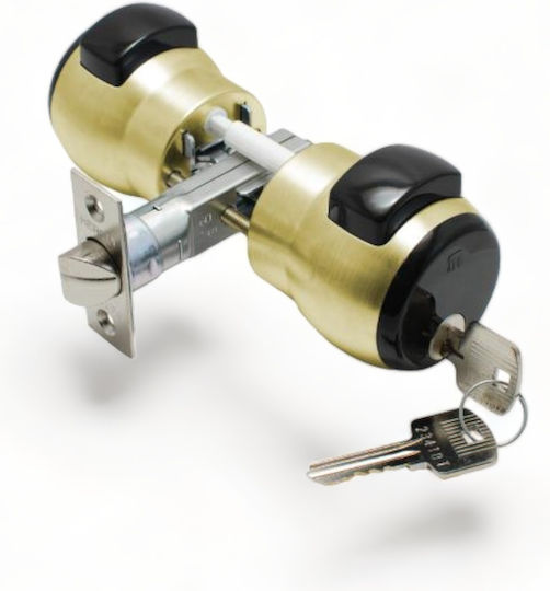 Meroni Serrature Meroni Nova Knob Lock White with Button & Key Hotel Use