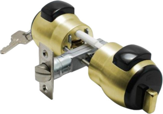 Meroni Serrature Meroni Nova Knob Lock Gray with Button & Key Hotel Use