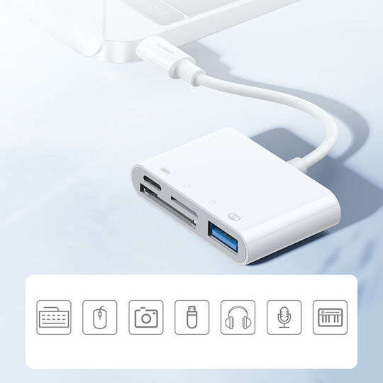 Joyroom S-H142 Card Reader Lightning για SD/microSD Λευκό