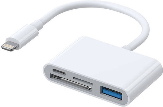 Joyroom S-H142 Card Reader Lightning για SD/microSD Λευκό