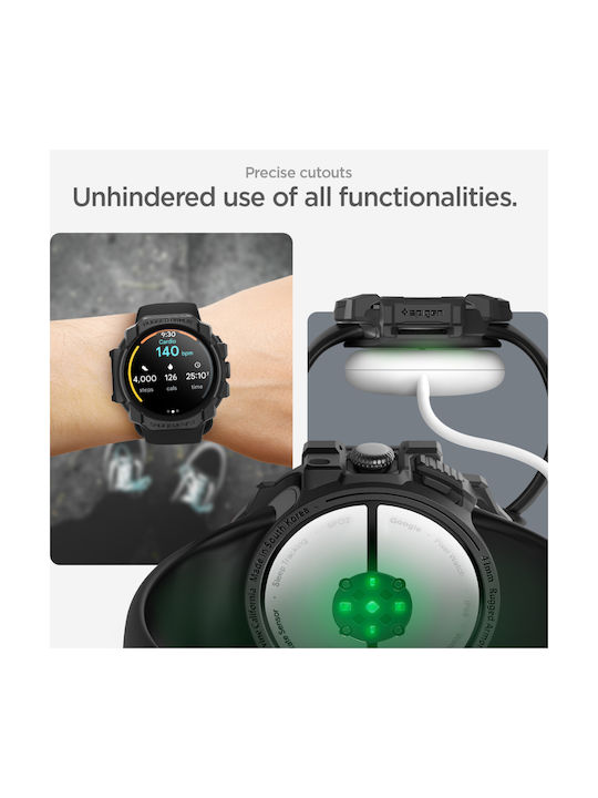 Spigen Rugged Armor Θήκη Σιλικόνης σε Μαύρο χρώμα για Google Pixel Watch 3 (41mm) / 2 / 1