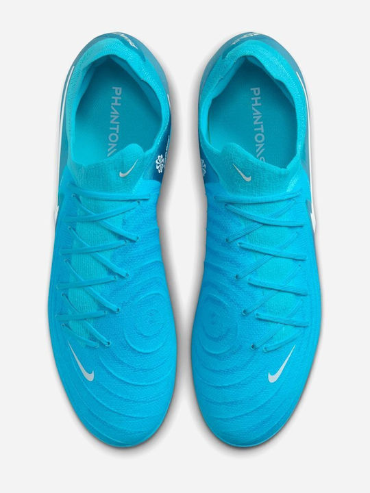 Nike Phantom GX 2 Pro Football Shoes with Cleats Blue Fury / White