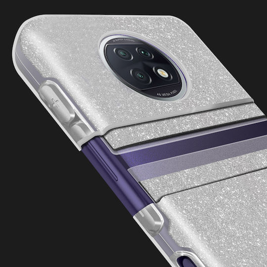 Back Cover Xiaomi Redmi Note 9t 5g Glitter Removable Rigid Silicone Silver