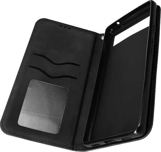 Wallet Folio Case Google Pixel 6a Card Holder Soft-touch Black