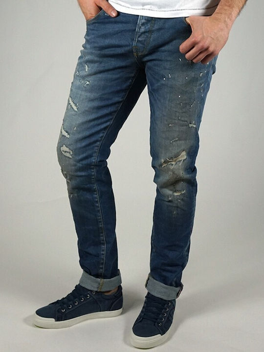 Jack & Jones Ανδρικό Παντελόνι Τζιν Ελαστικό σε Slim Εφαρμογή Denim