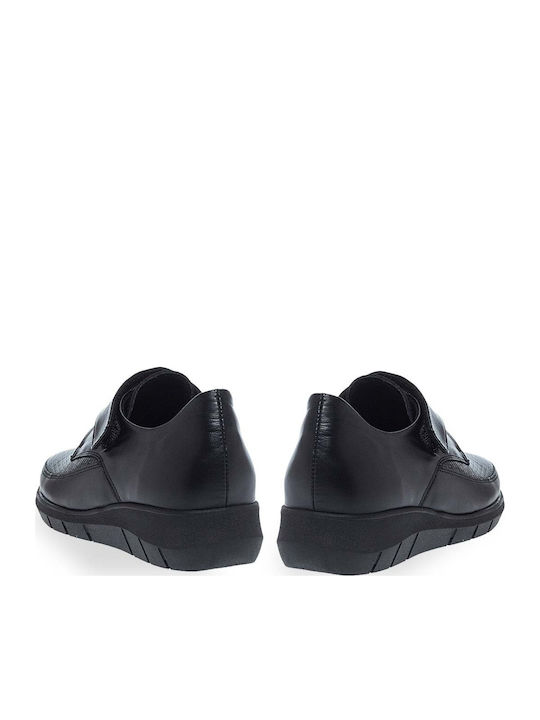 Damen Slip-Ons Leder Schwarze