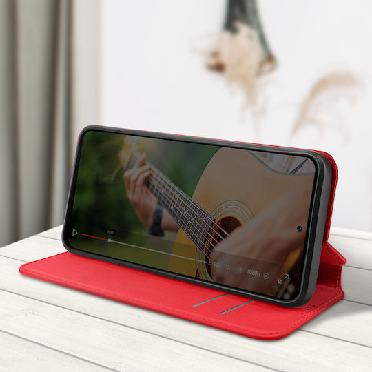 Flip Case Oppo Find X5 Magnetic Card Holder Video Support Red