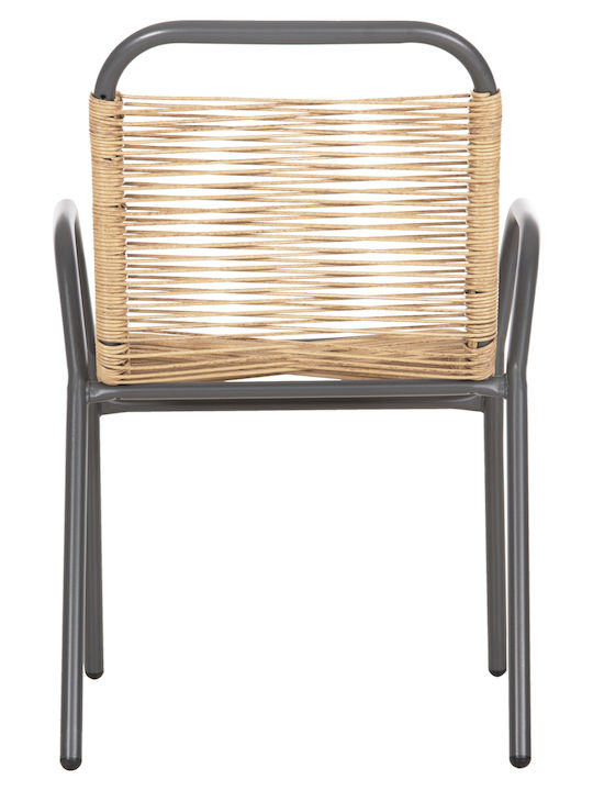 Gartenstühle Rattan Avril Grau Natur 54.5x56x78cm