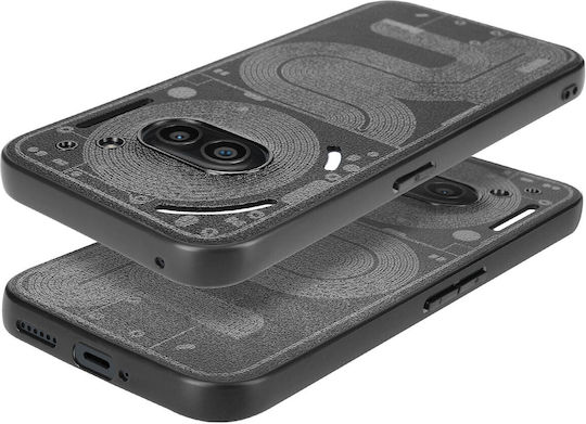 Avizar Case Nothing Phone 2a Textured Leatherette Back Black