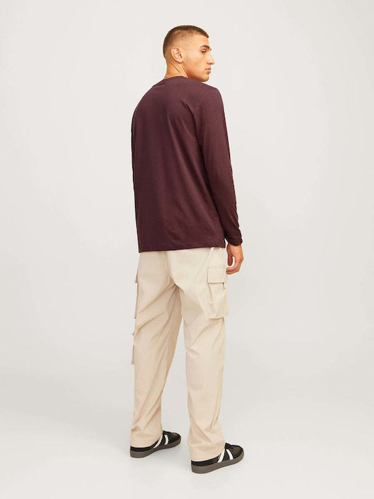 Jack & Jones Bluza Bărbătească cu Mânecă Lungă Bordeaux