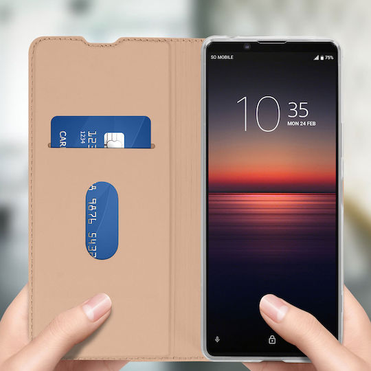Slim Flip Wallet Case Business Series Sony Xperia 1 2 Rose Gold