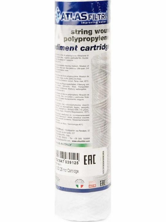Atlas Filtri Ersatz-Wasserfilter für die Arbeitsplatte und unter der Arbeitsplatte 7" 25 μm (Mikrometer)
